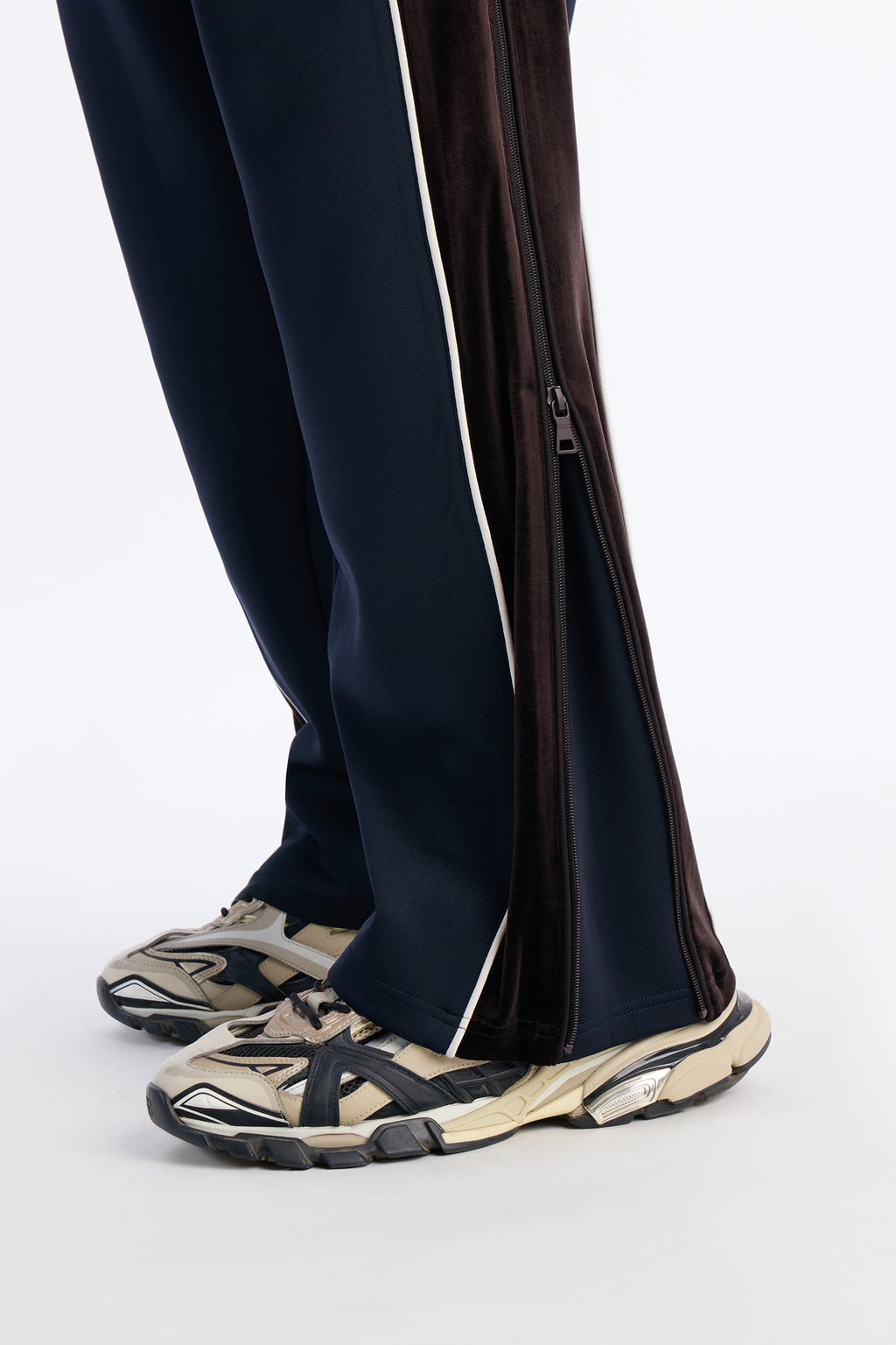 Slim Lexington Velour Side Track Pant - Navy