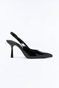 Bari Patent Slingback Pumps - Black