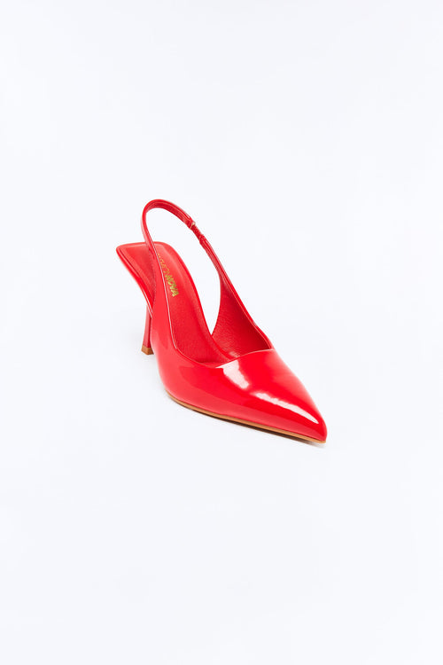 Bari Patent Slingback Pumps - Red