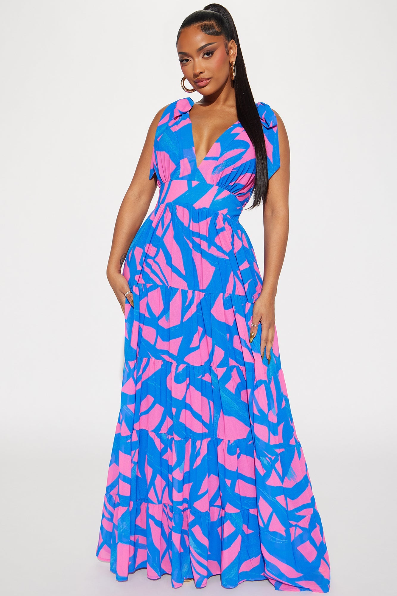 Take Me To Barbados Maxi Dress - Pink/combo