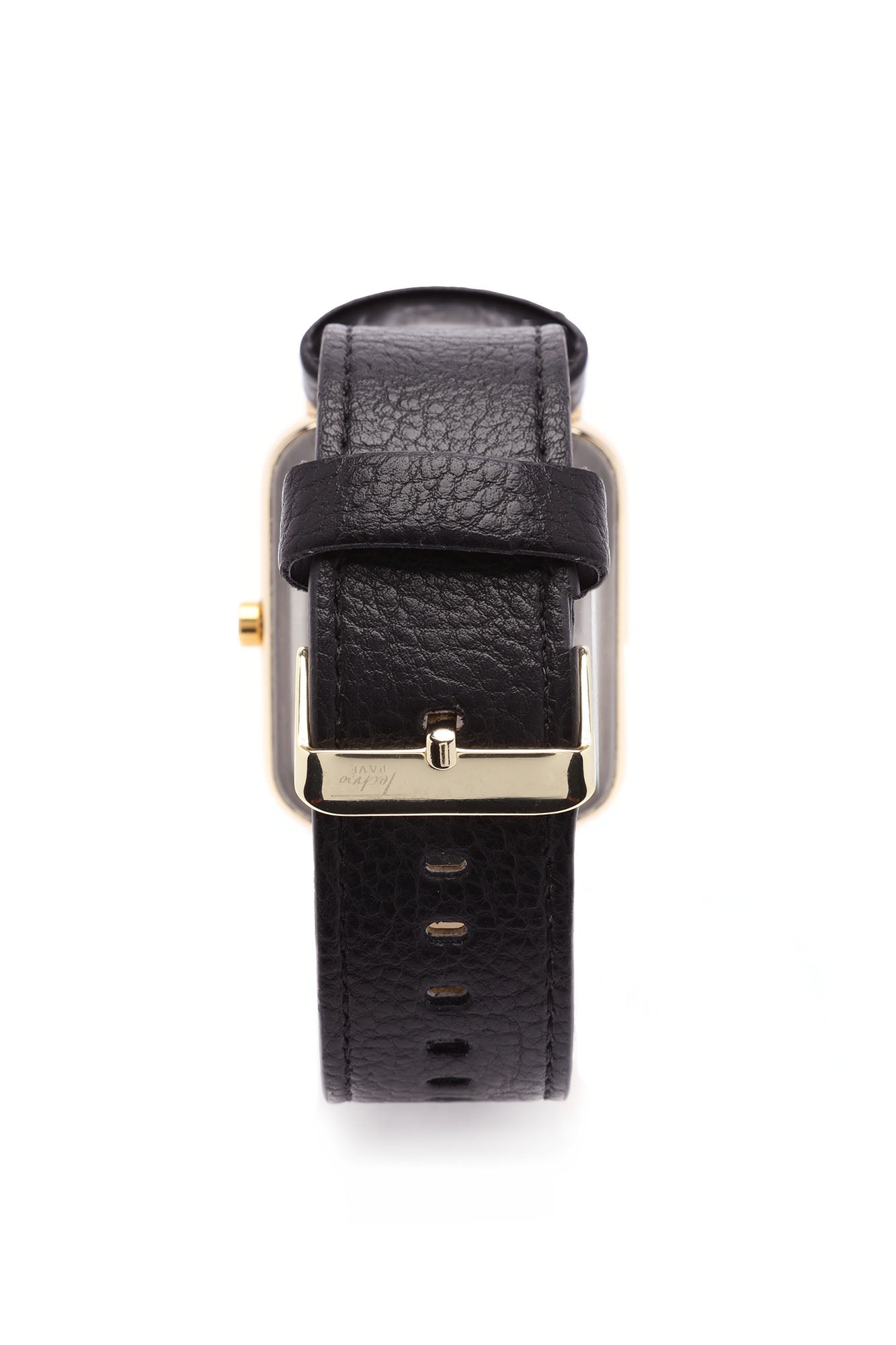 Jasper 35MM Square Leather Band Watch - Gold/Black