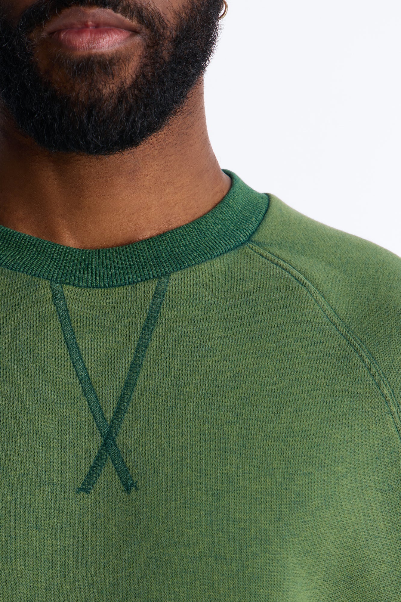 Washed Raw Edge Oversized Tee - Green