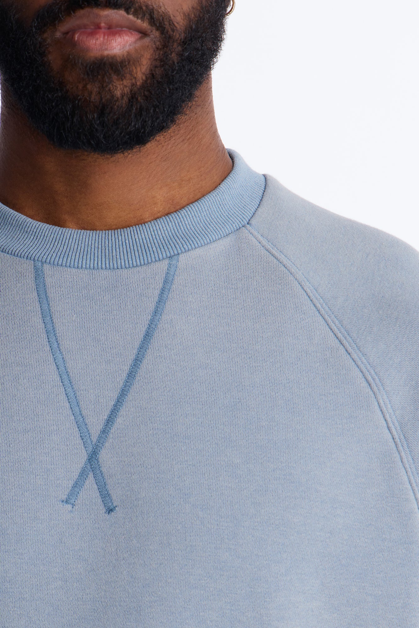 Washed Raw Edge Oversized Tee - Slate Blue