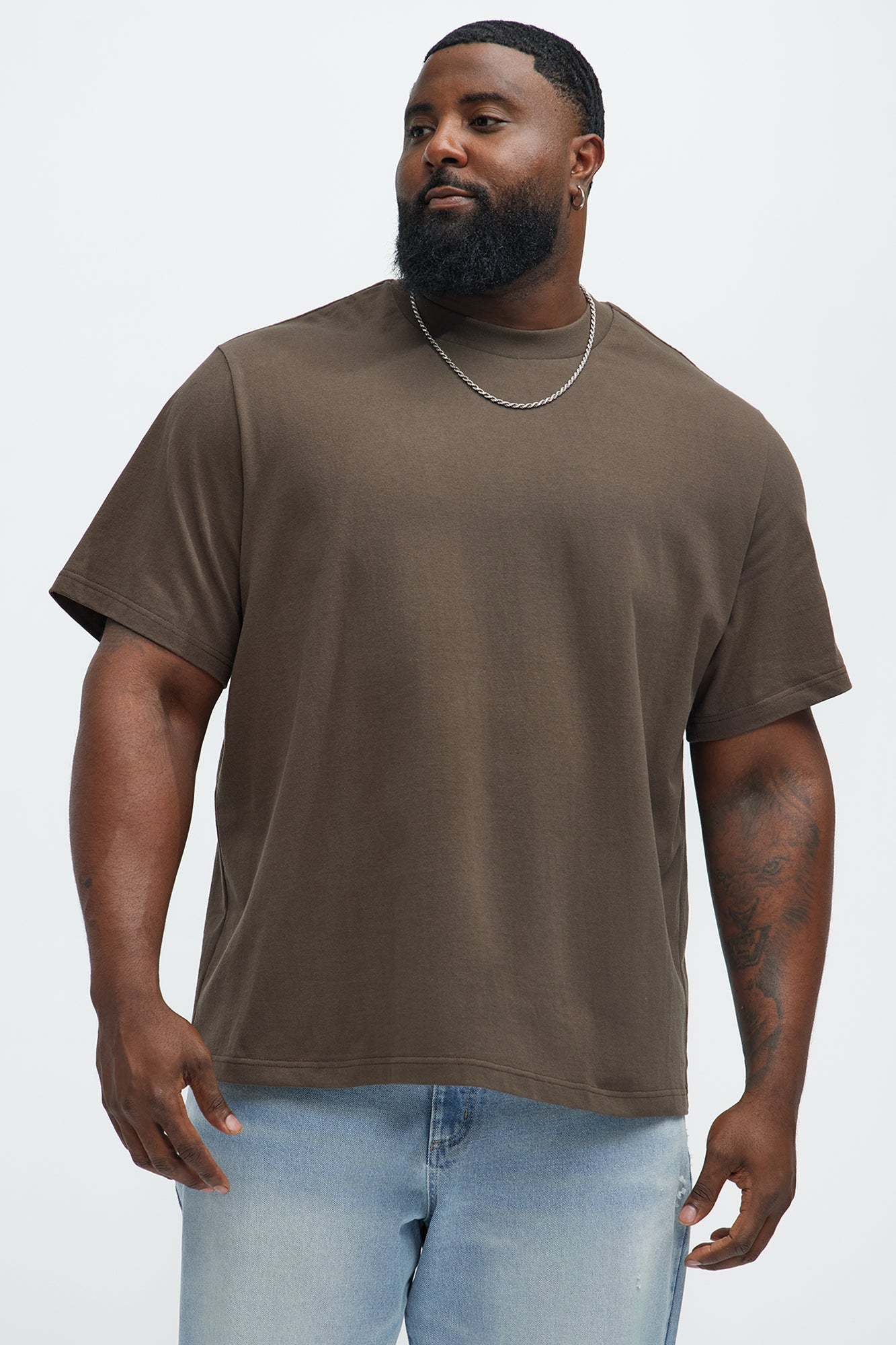 Oversized Heavyweight Tee 240GSM - Brown