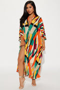 Isa Plisse Maxi Dress - Multi Color