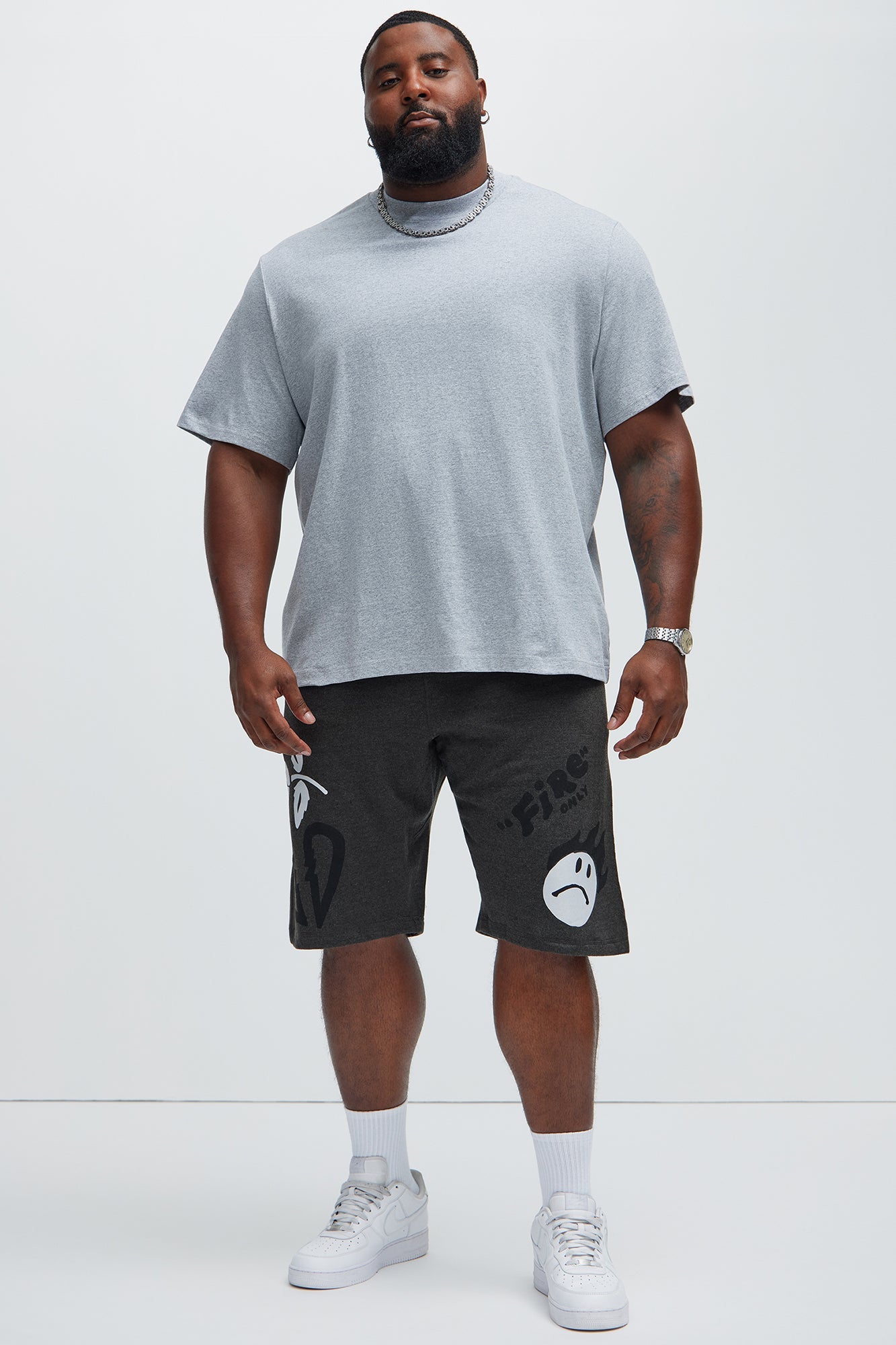 Oversized Heavyweight Tee 240GSM - Heather Grey