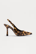 Spectate Faux Patent Slingback Pumps - Leopard
