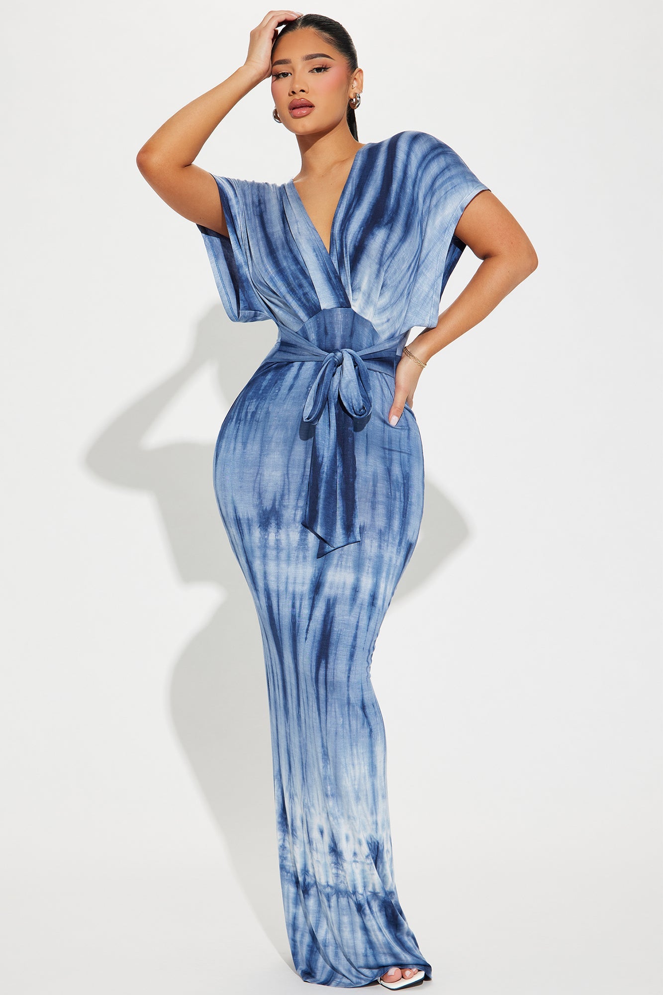 Gigi Tie Dye Maxi Dress - Blue/combo