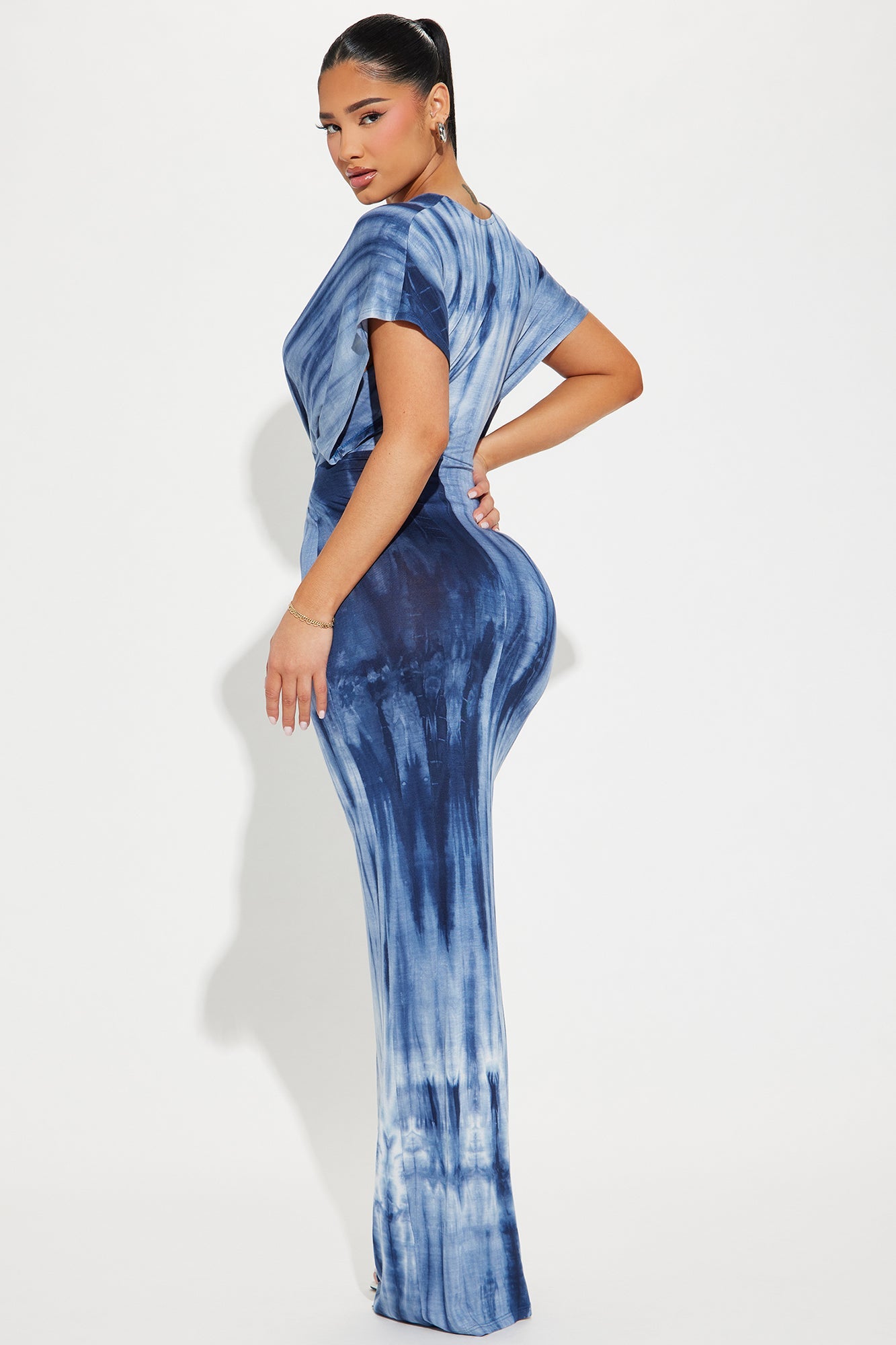 Gigi Tie Dye Maxi Dress - Blue/combo