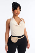 All The Small Things Faux Leather Belt Bag - Nude
