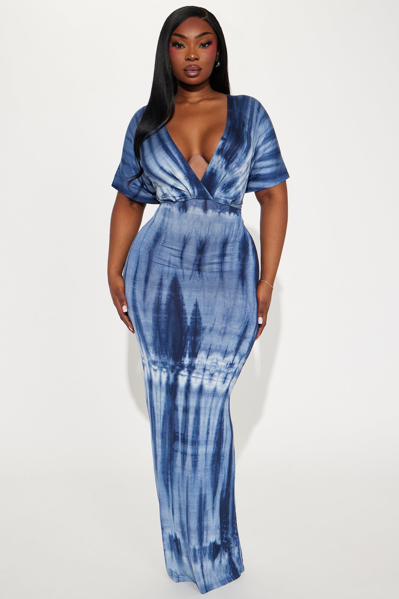 Gigi Tie Dye Maxi Dress - Blue/combo