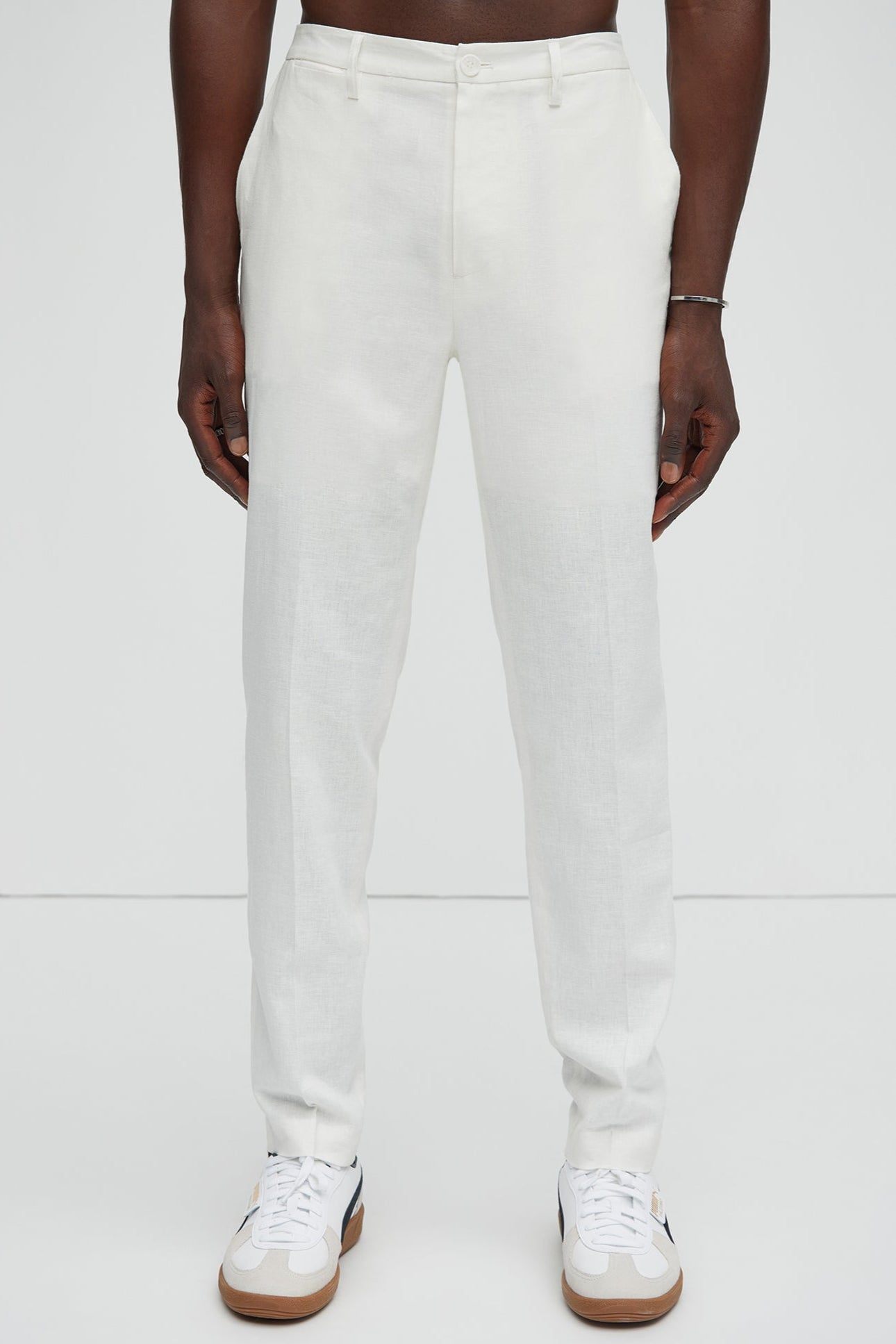 Bahamas Straight Linen Trousers - White