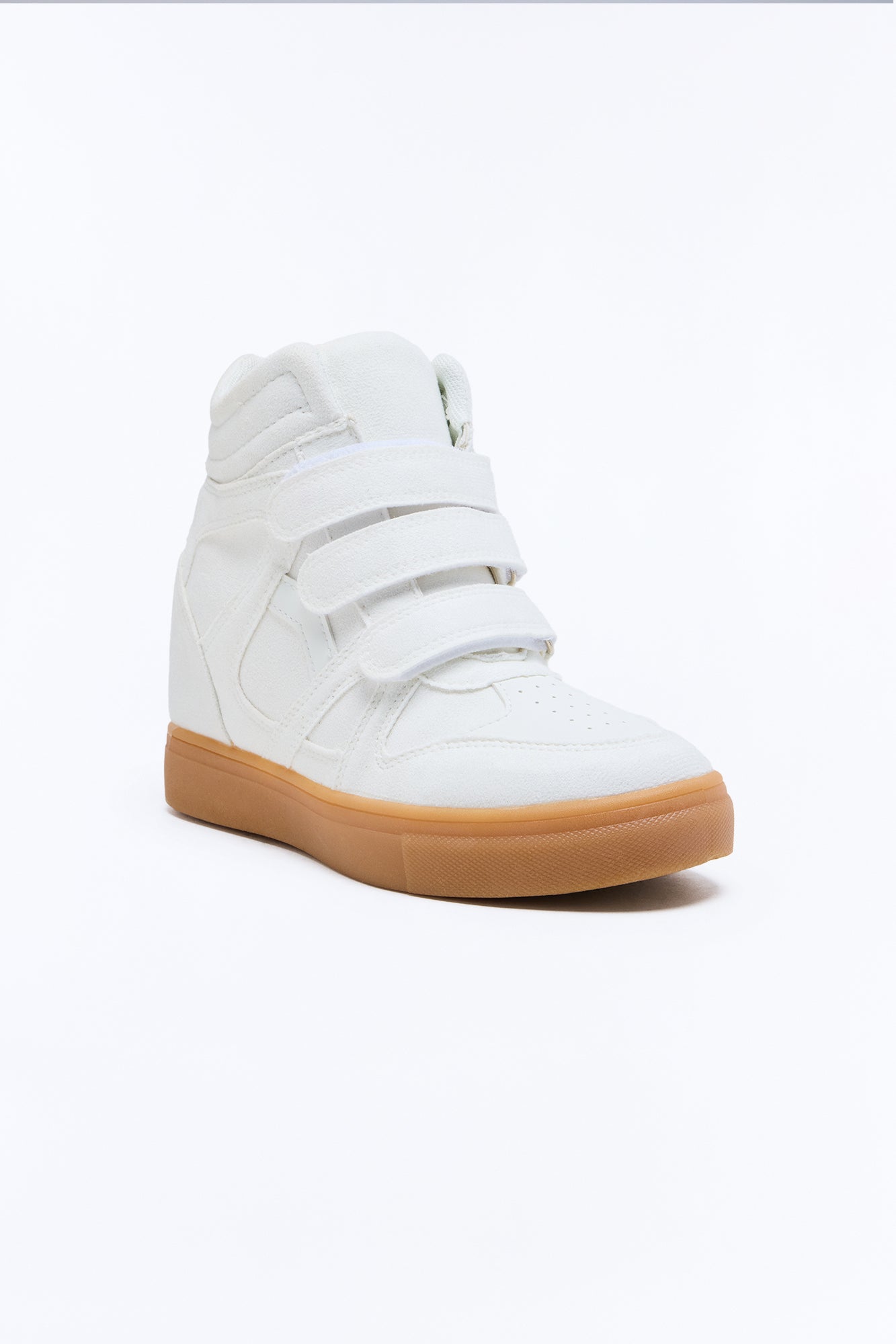 Cardio Suede Wedge Sneakers - White