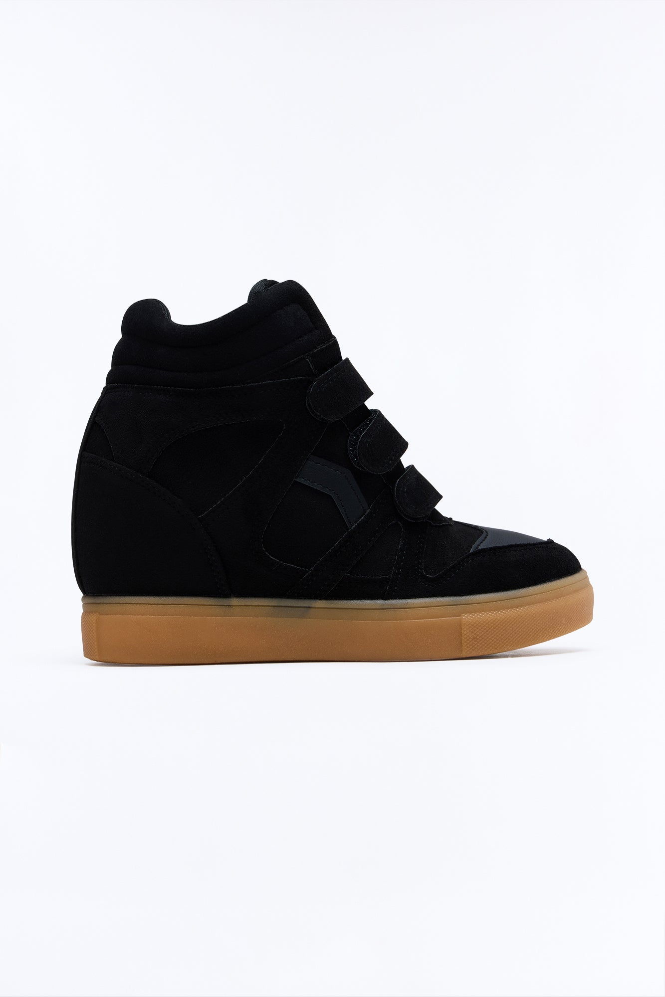 Cardio Suede Wedge Sneakers - Black