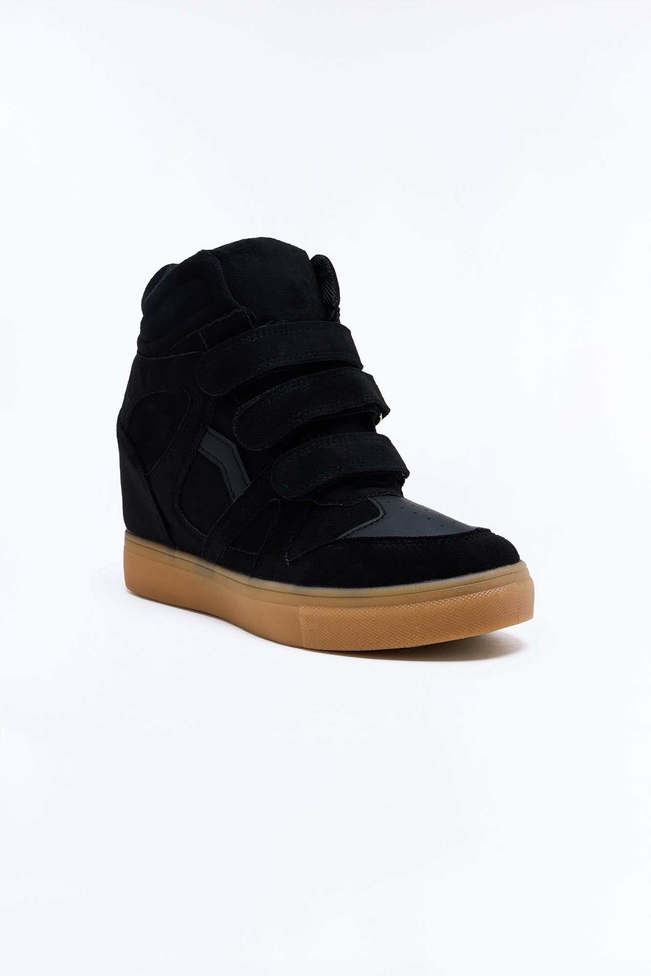 Cardio Suede Wedge Sneakers - Black