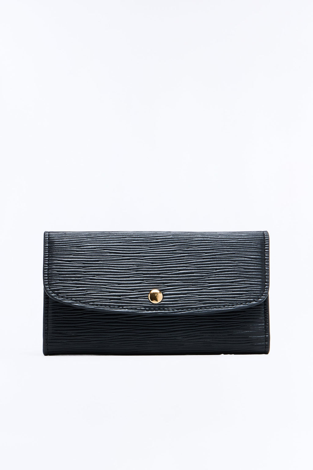 It's Giving Big Money Faux Leather Fold Over Wallet - Black