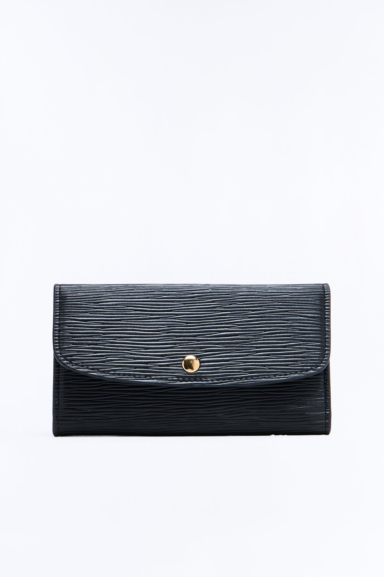 It's Giving Big Money Faux Leather Fold Over Wallet - Black