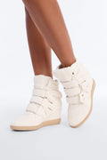Steve Madden Mavis Suede Wedge Sneakers - White
