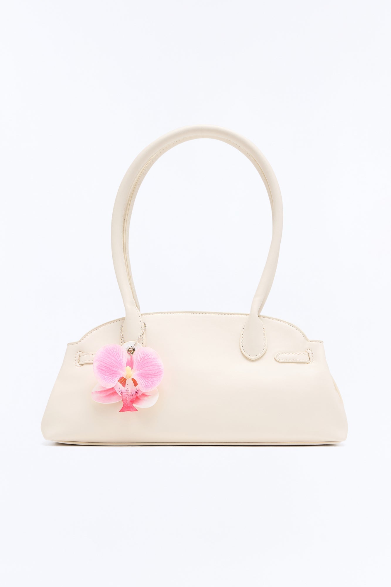 Orchid Of The Desert Faux Leather Handbag - Ivory