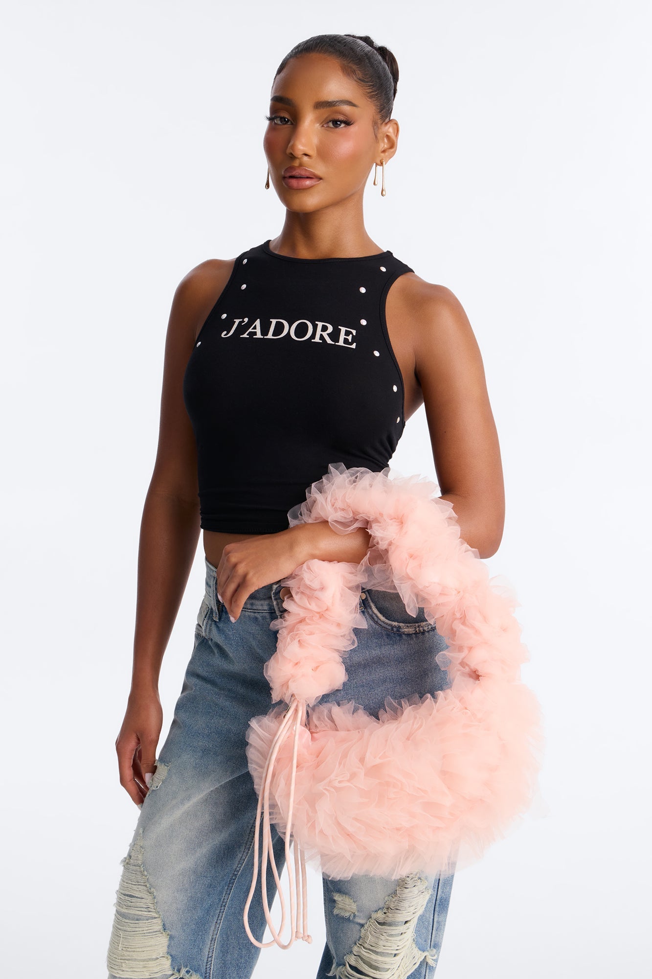 On Cloud Nine Ruffle Shoulder Handbag - Blush