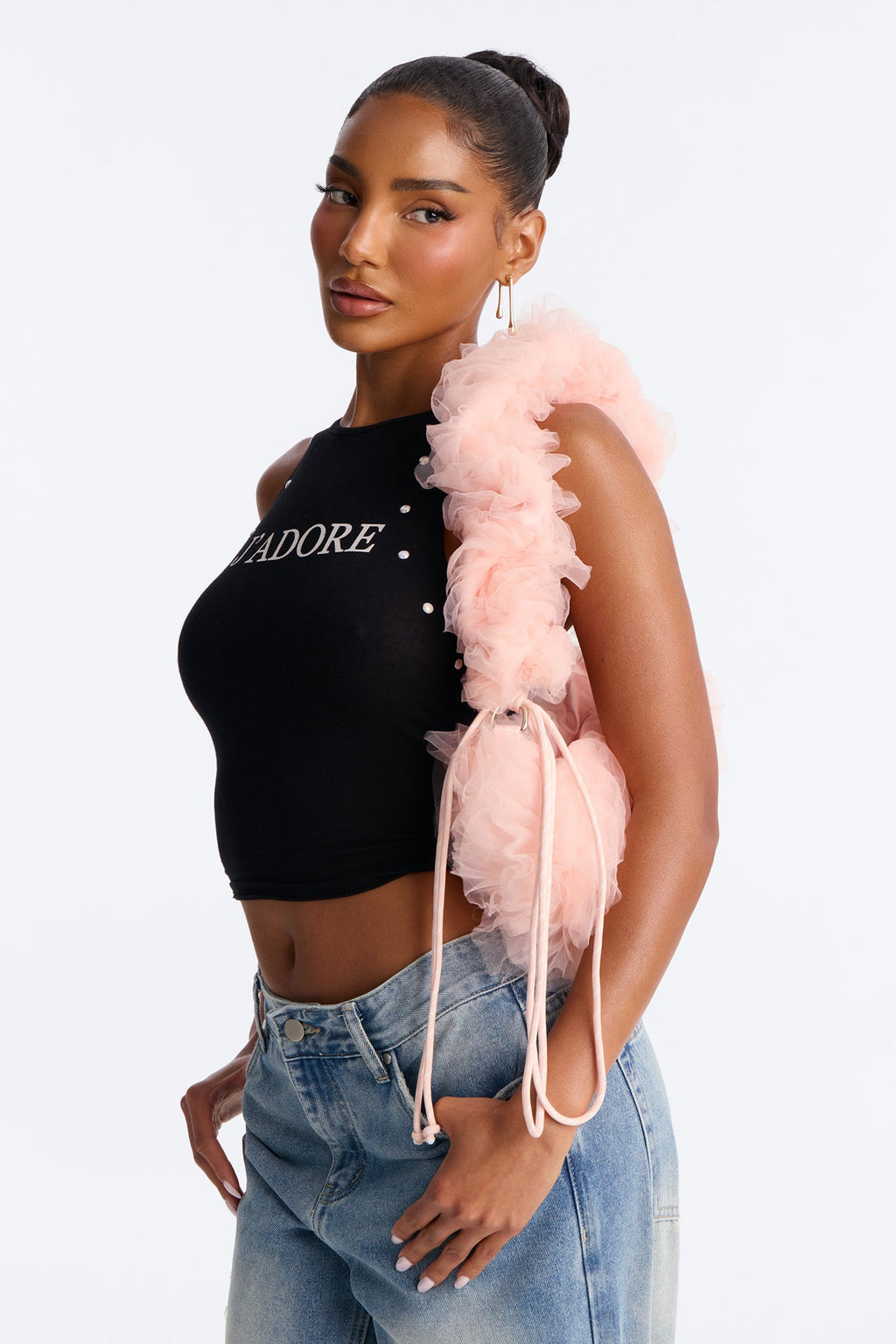 On Cloud Nine Ruffle Shoulder Handbag - Blush