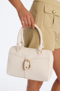 On My Good Side Faux Leather Handbag - Ivory