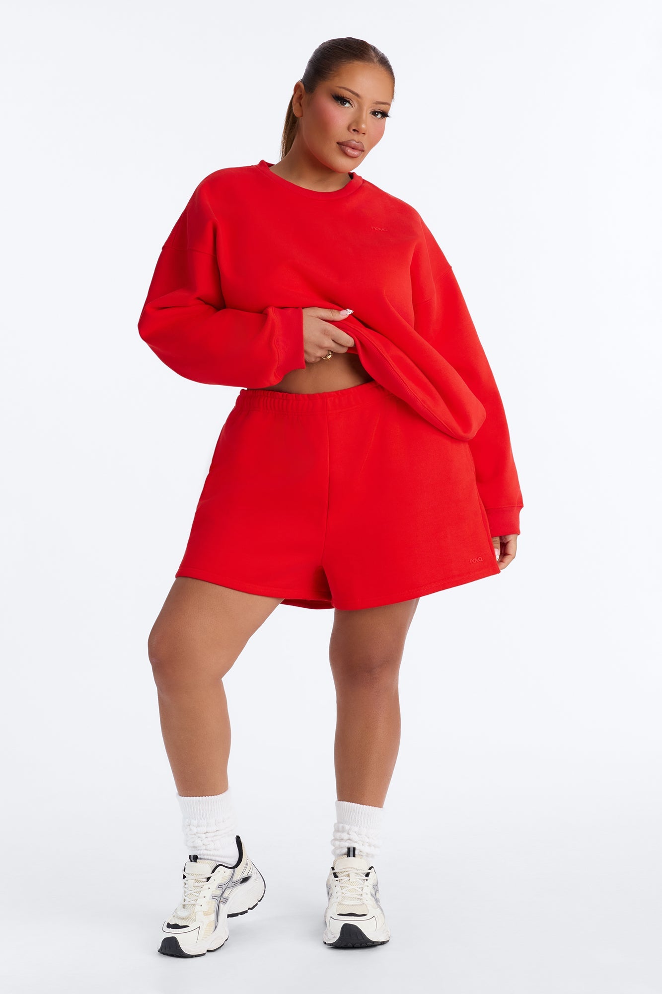 Libby Fleece Sweat Short - Red