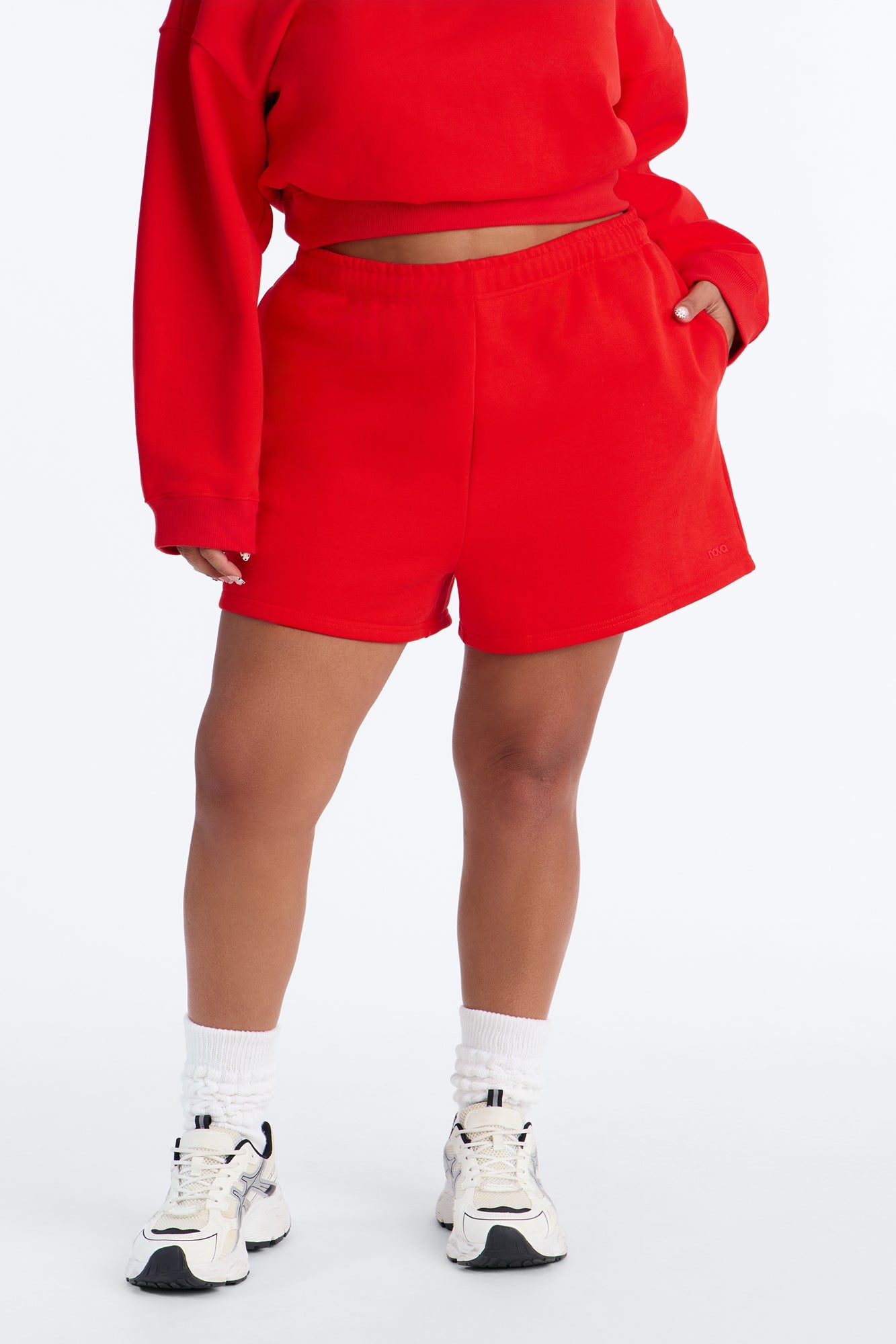 Libby Fleece Sweat Short - Red
