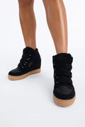 Cardio Suede Wedge Sneakers - Black