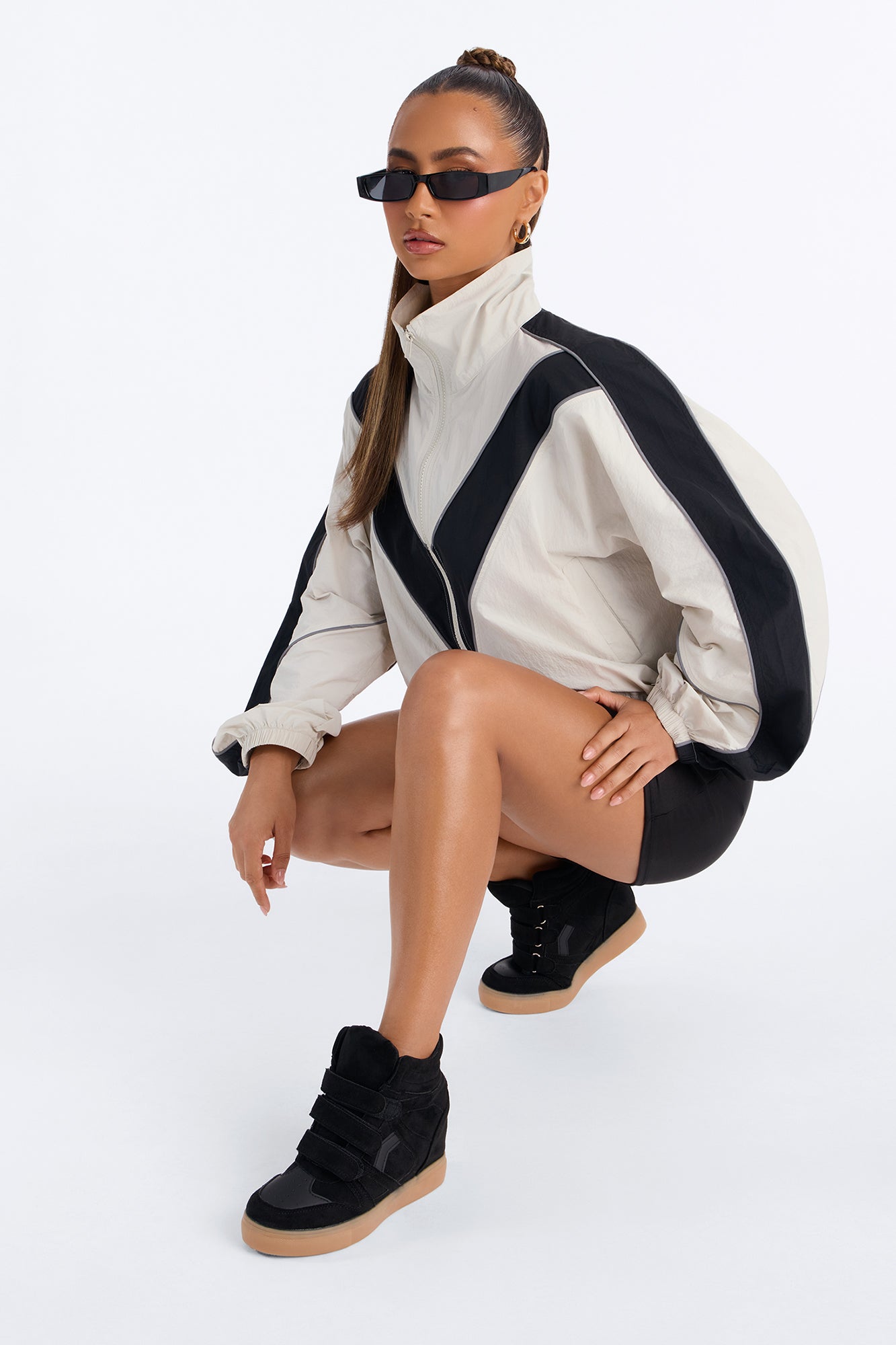 Cardio Suede Wedge Sneakers - Black