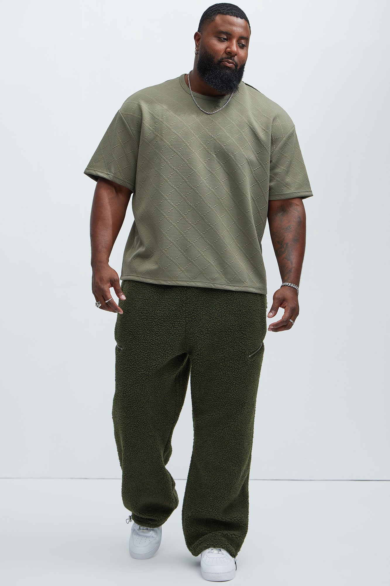 Lingo Textured Relaxed Tee - Olive