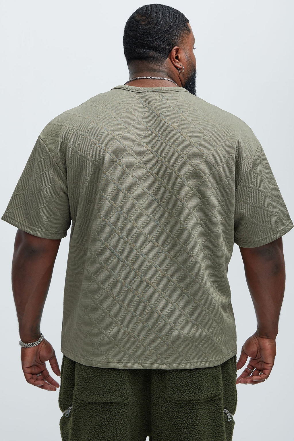 Lingo Textured Relaxed Tee - Olive