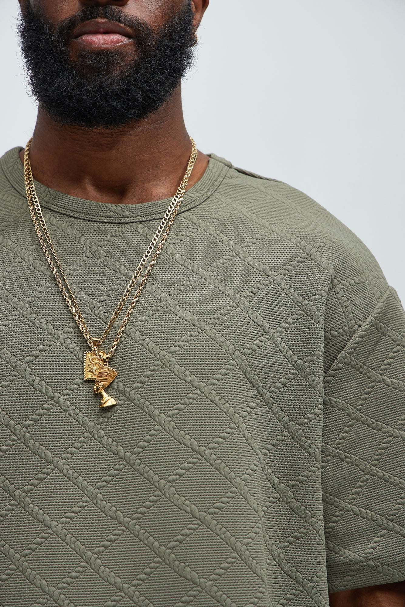 Lingo Textured Relaxed Tee - Olive