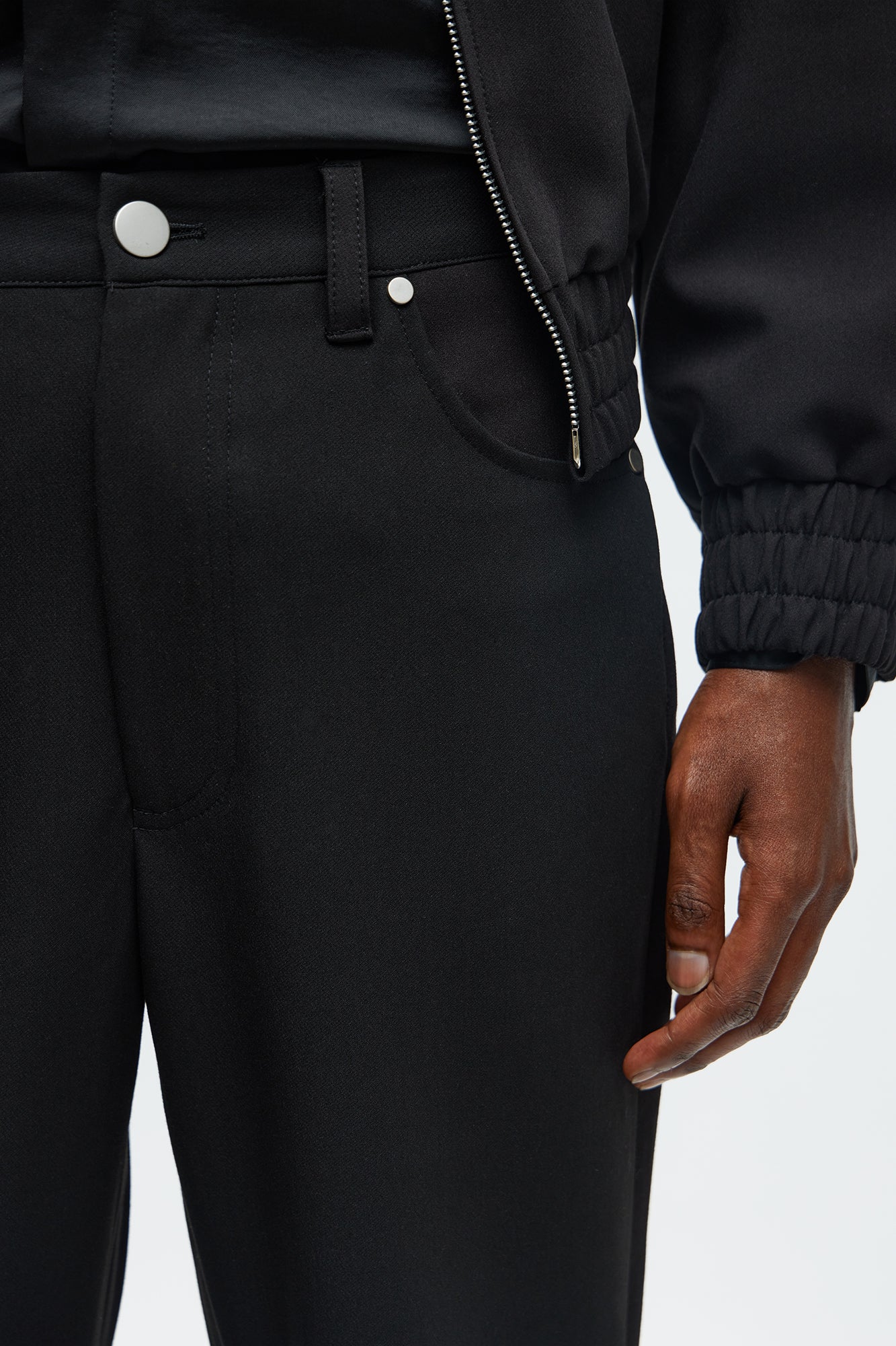 Stacked Slim Flare Studded New Age Rebel Pant - Black