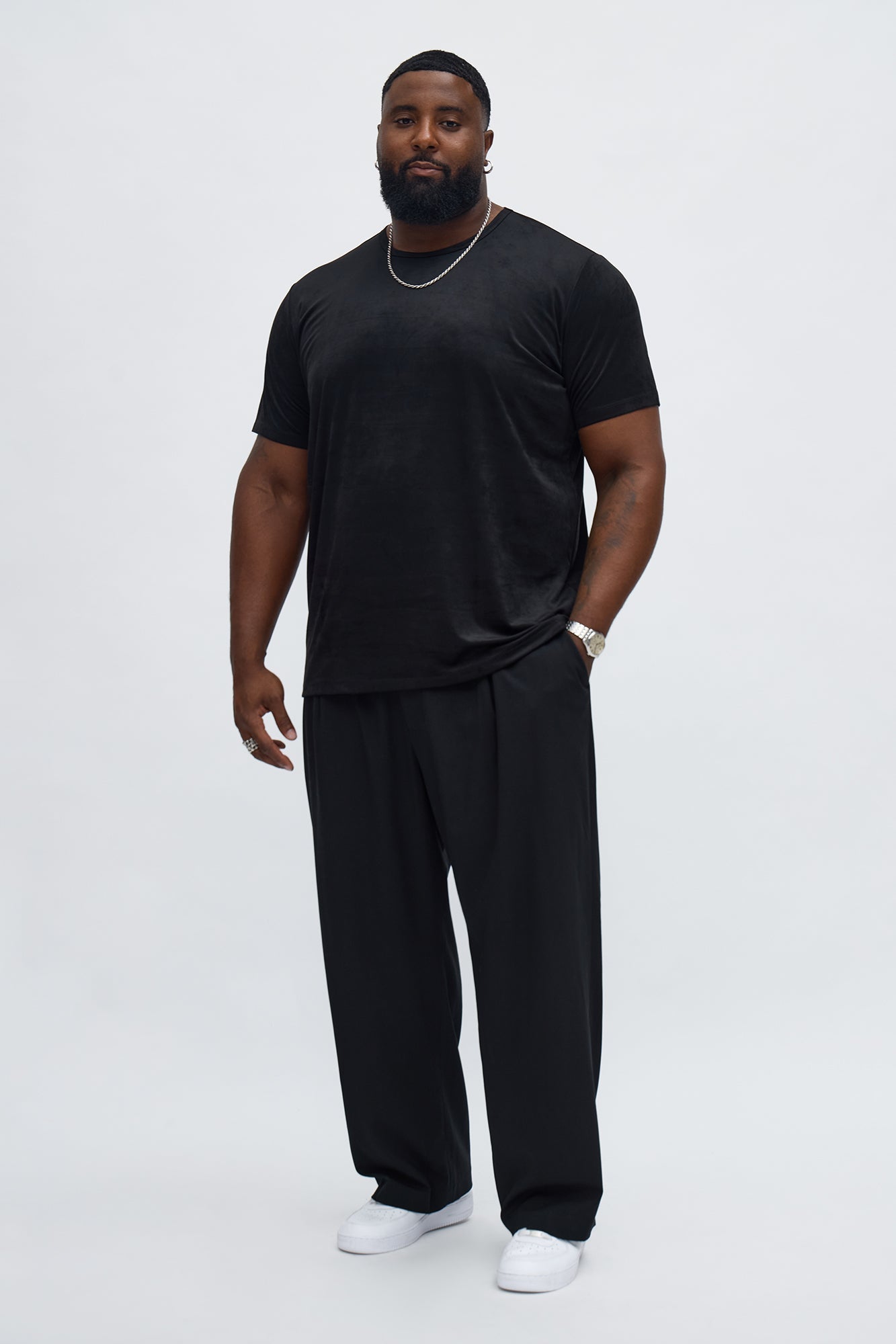 Velour Everyday Crew Tee - Black