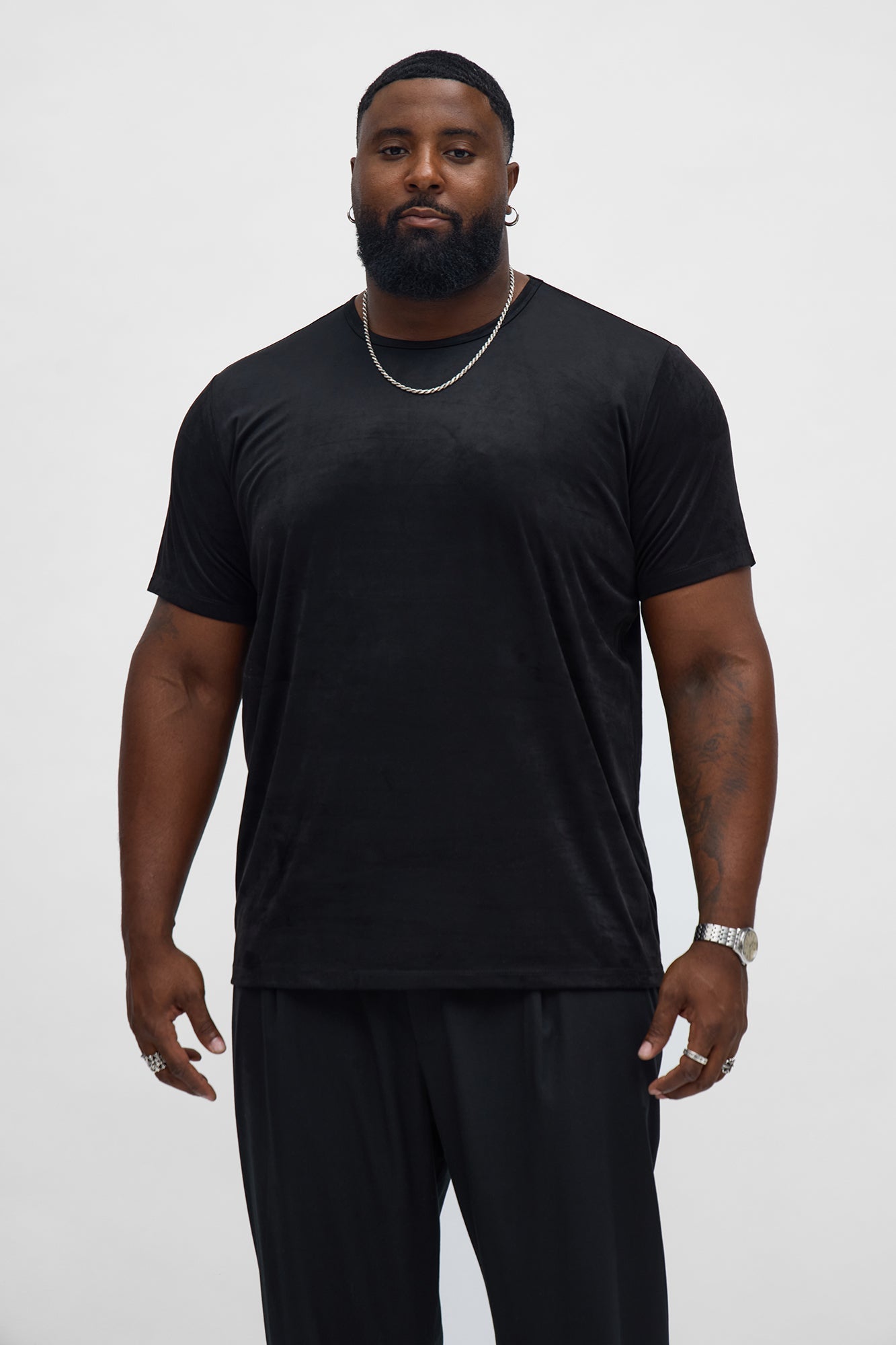 Velour Everyday Crew Tee - Black