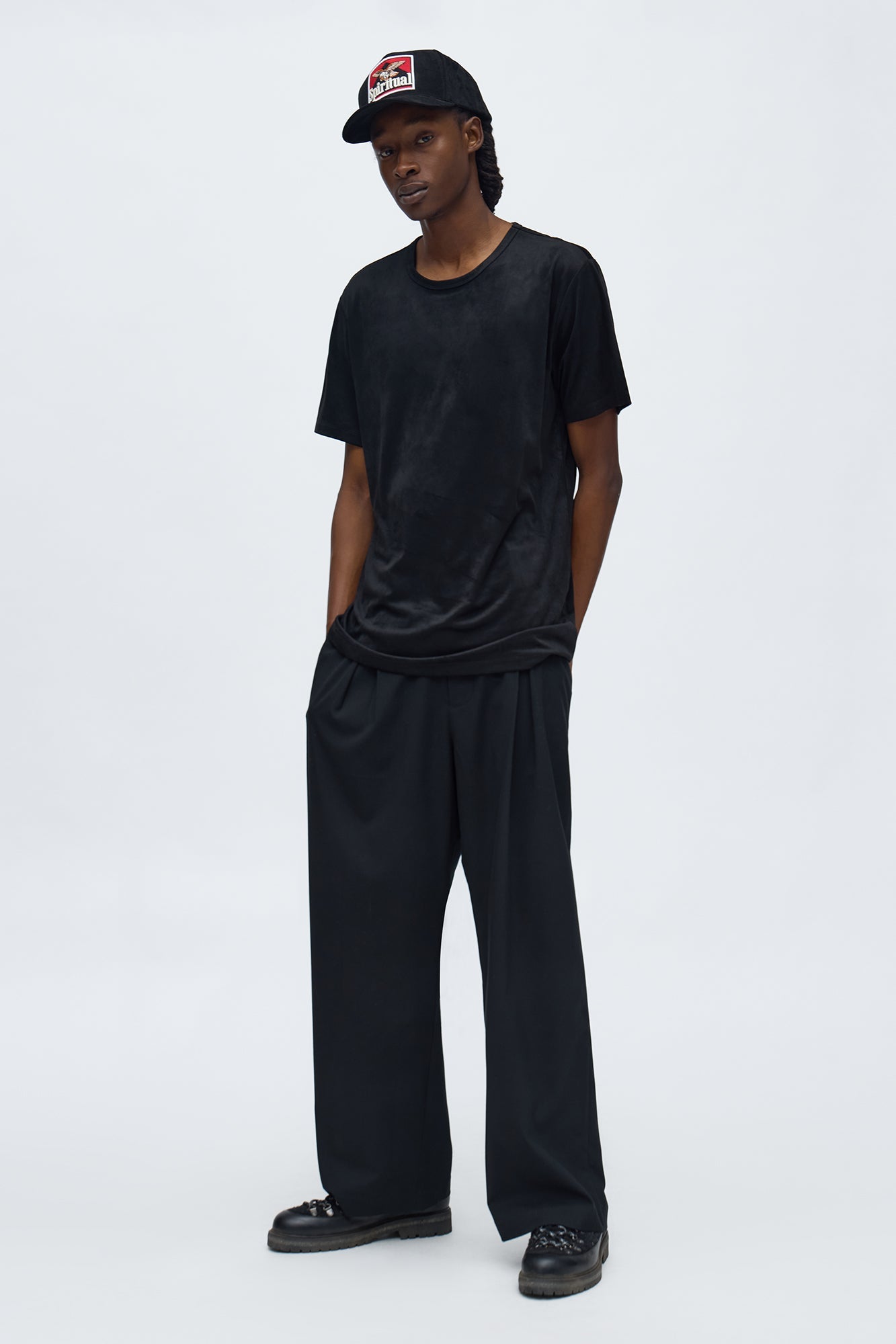 Velour Everyday Crew Tee - Black