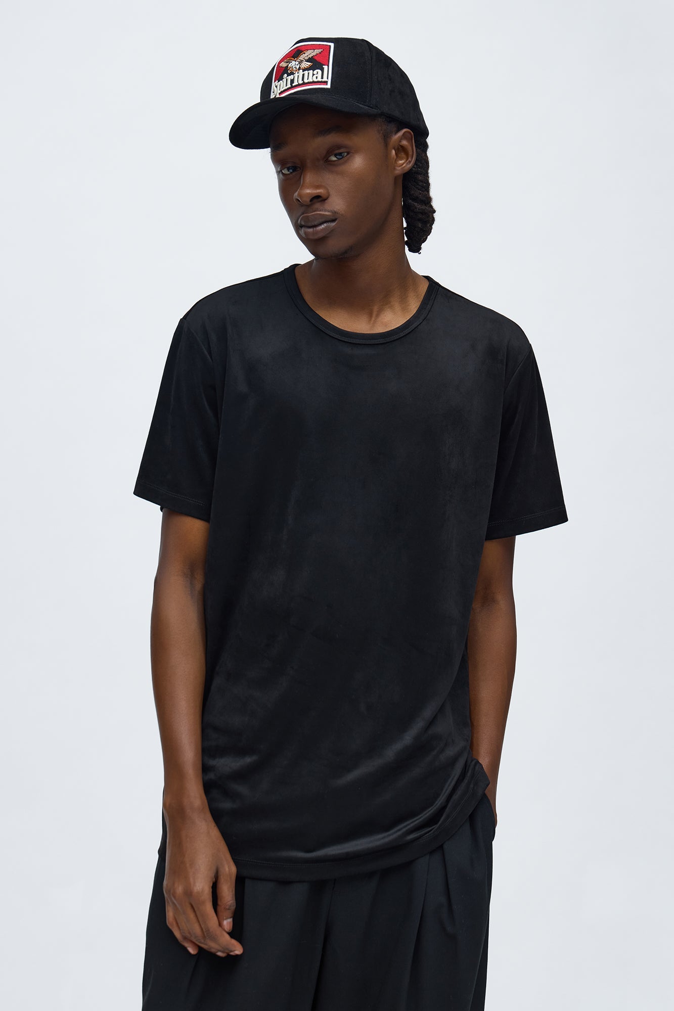 Velour Everyday Crew Tee - Black