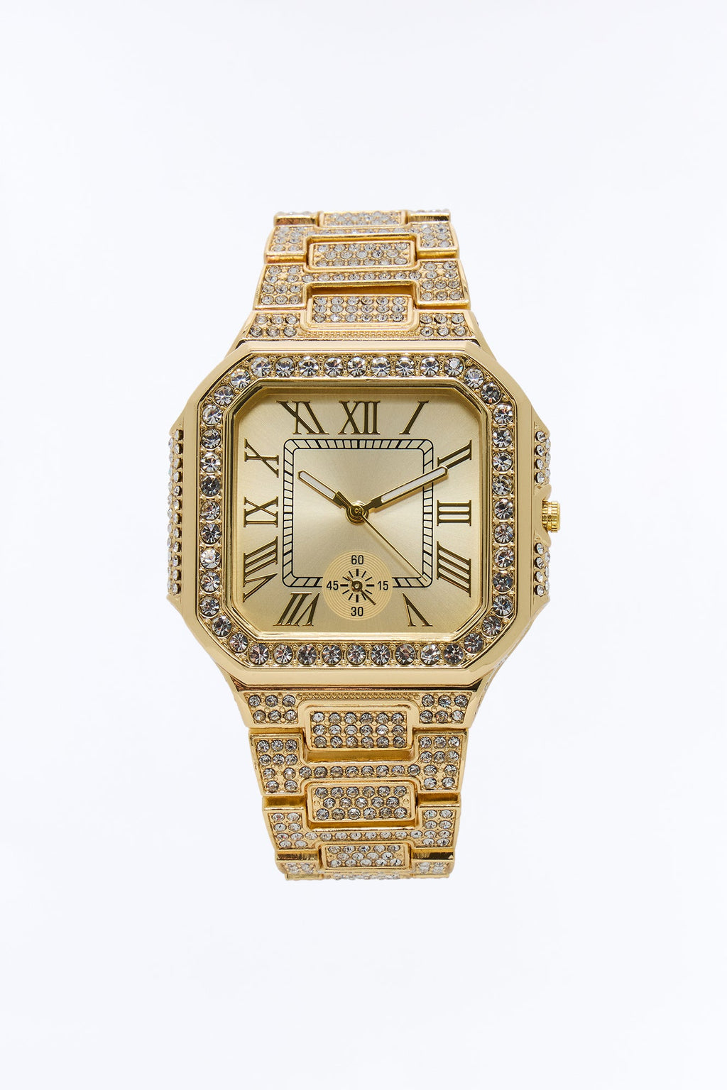 Time Immortal Iced Watch - Gold/Gold
