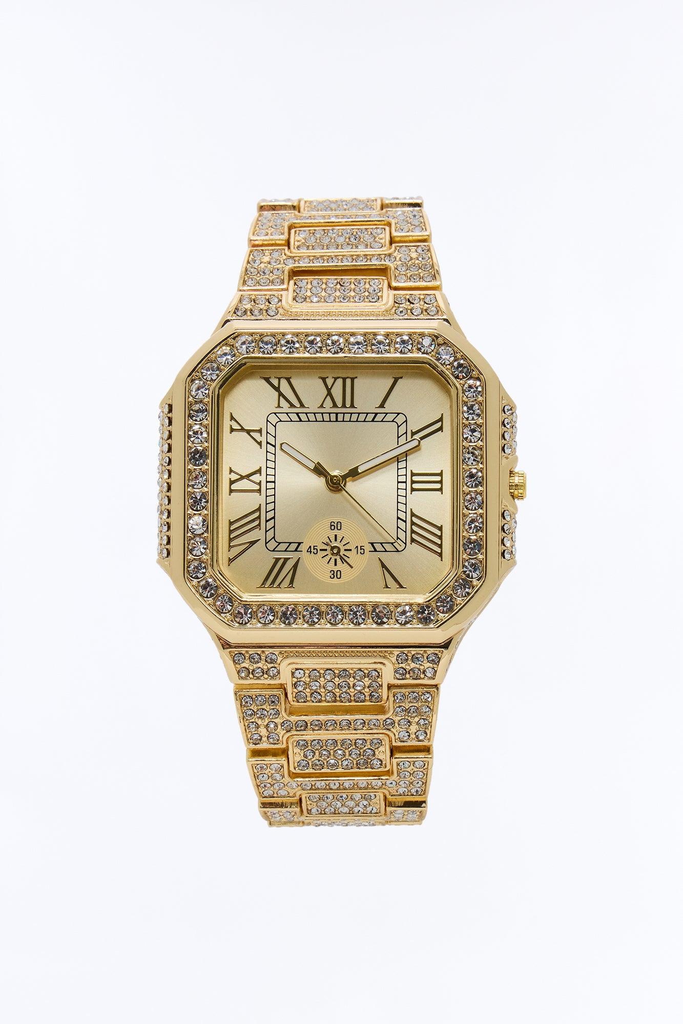 Time Immortal Iced Watch - Gold/Gold