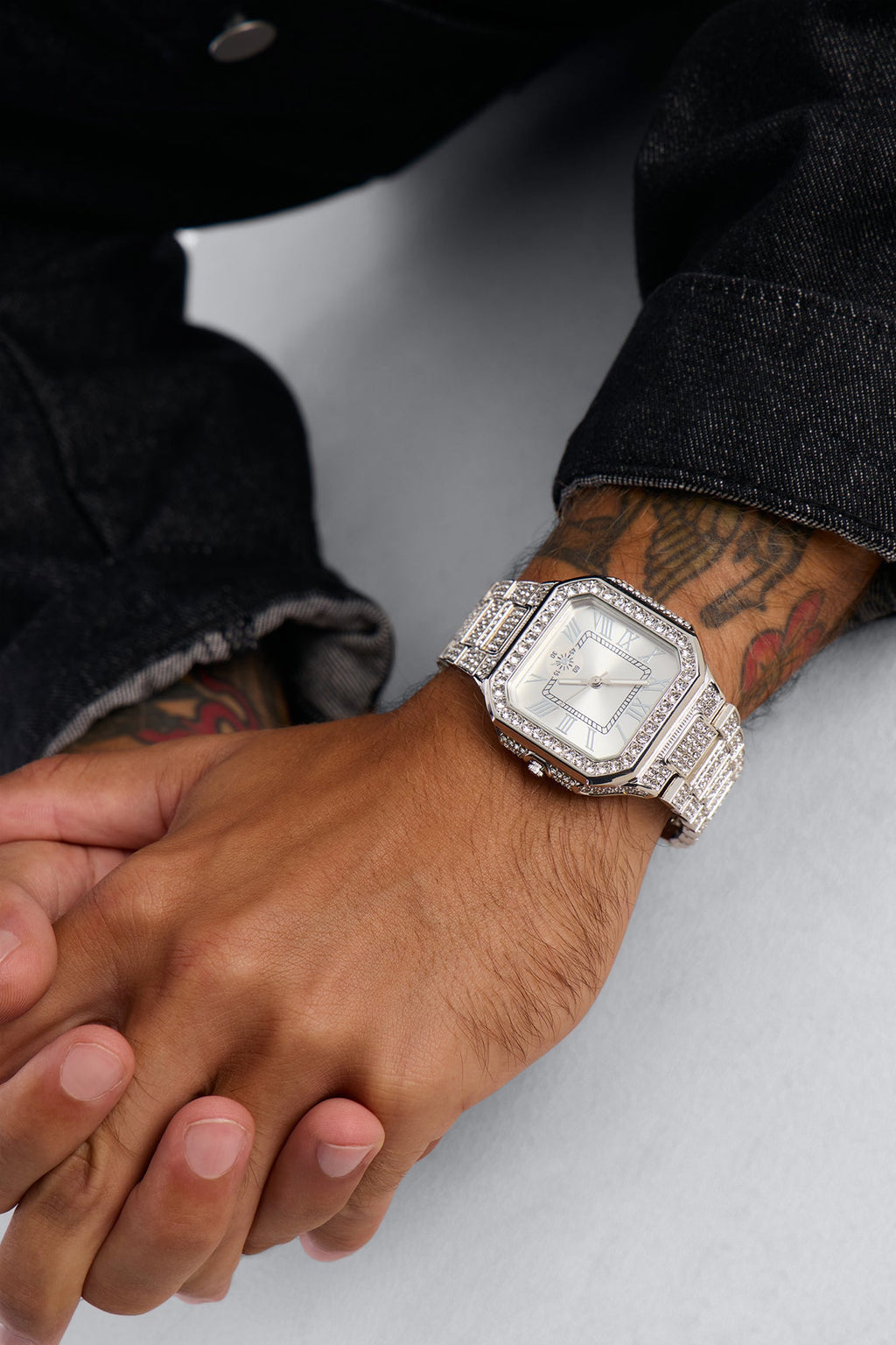 Time Immortal Iced Watch - Silver/Silver