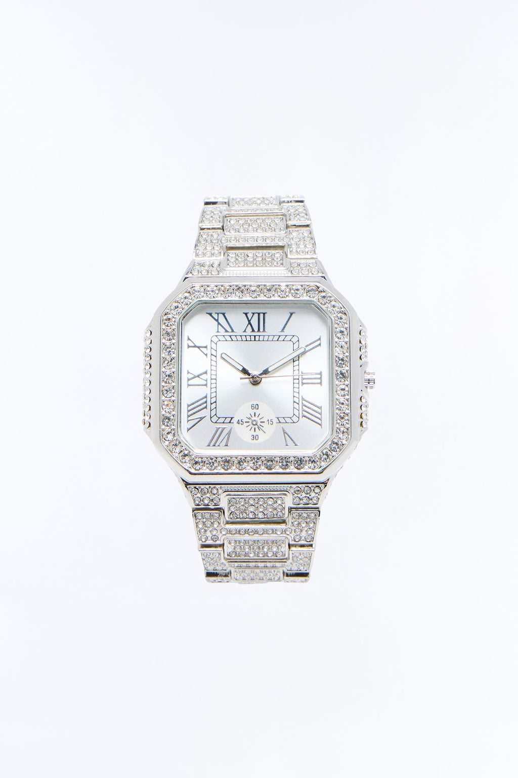 Time Immortal Iced Watch - Silver/Silver