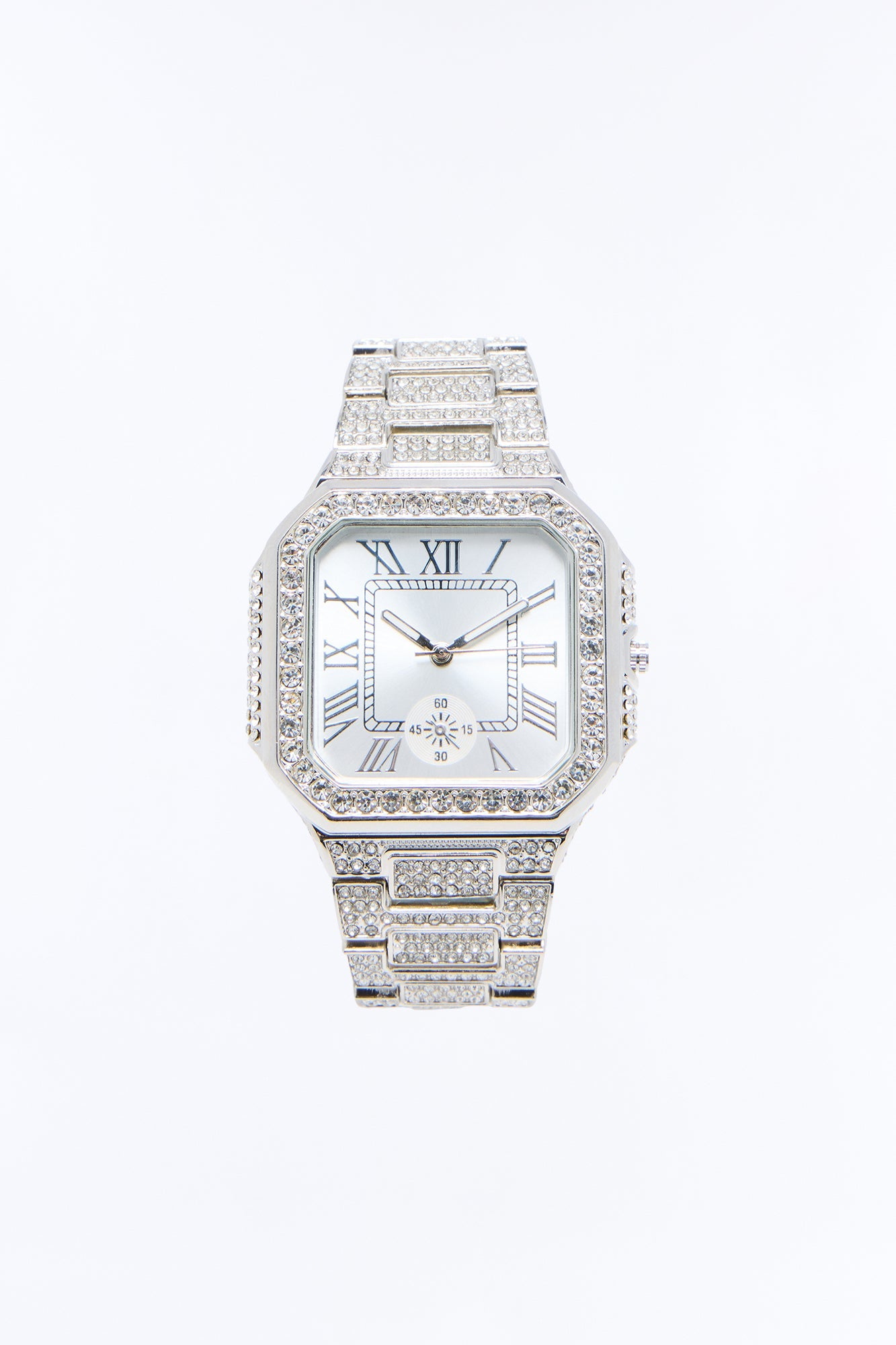 Time Immortal Iced Watch - Silver/Silver