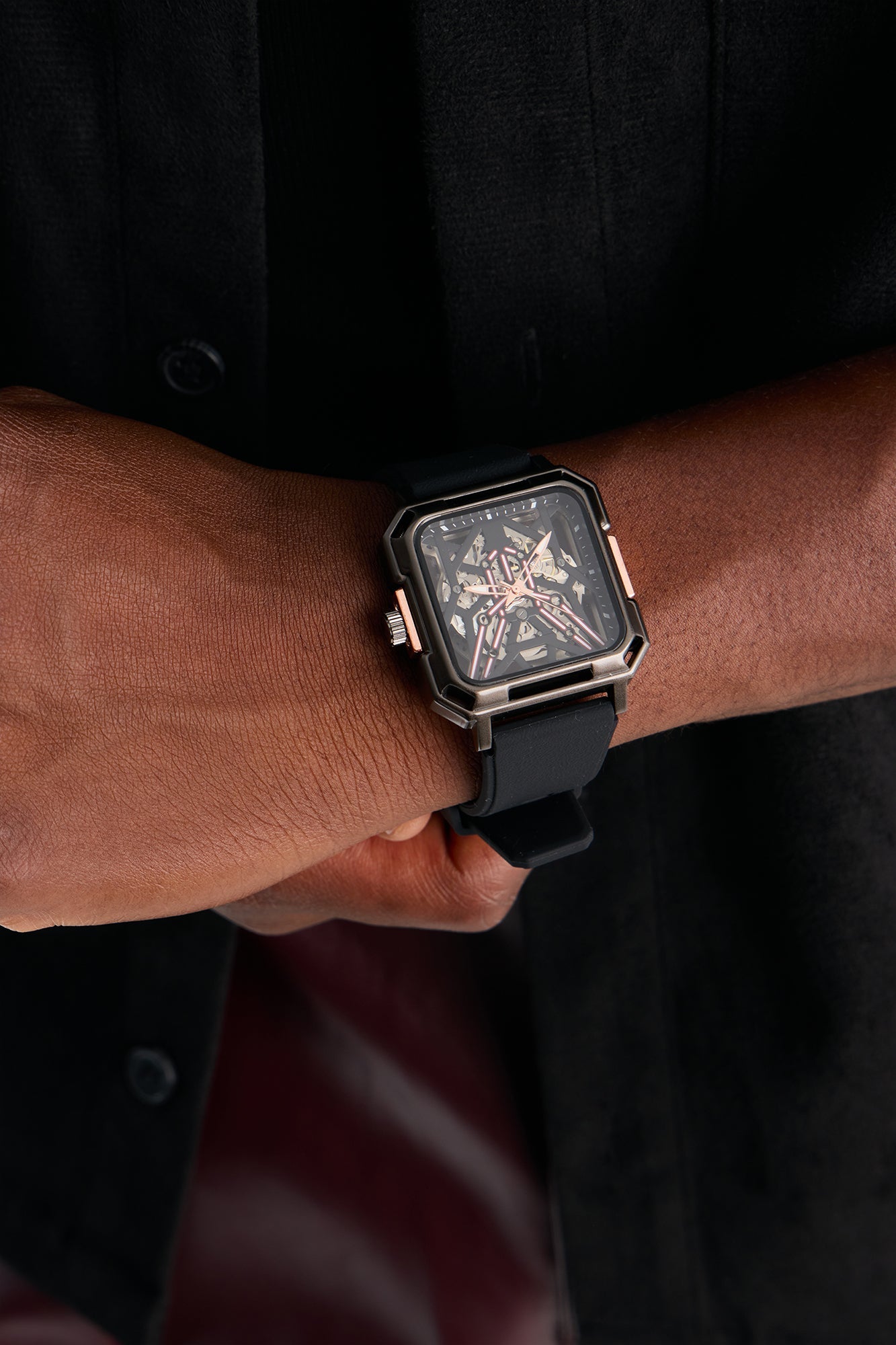Forget Time Transparent Dial Watch - Gunmetal
