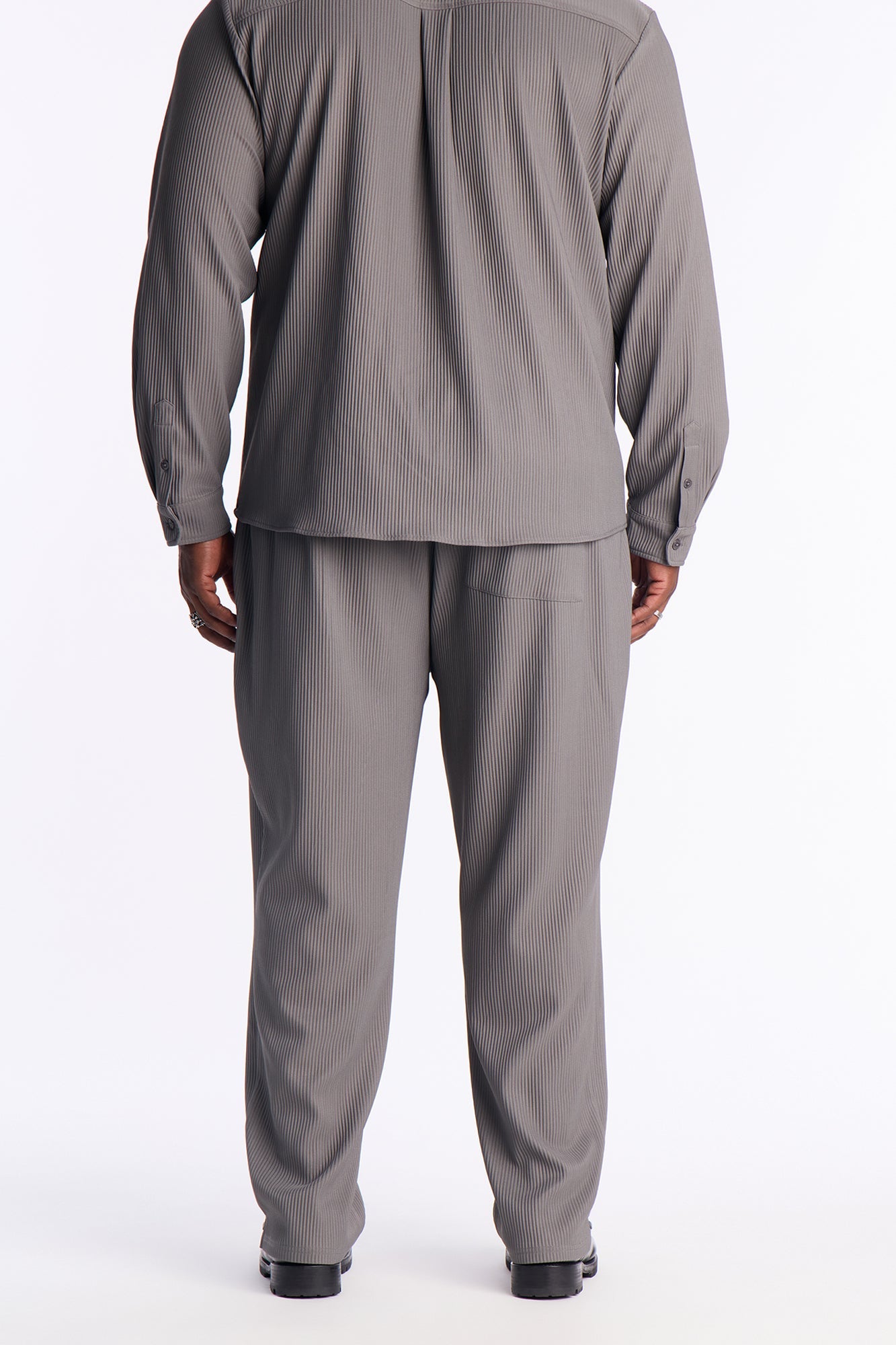 Show Up Slim Slit Pants - Dark Grey