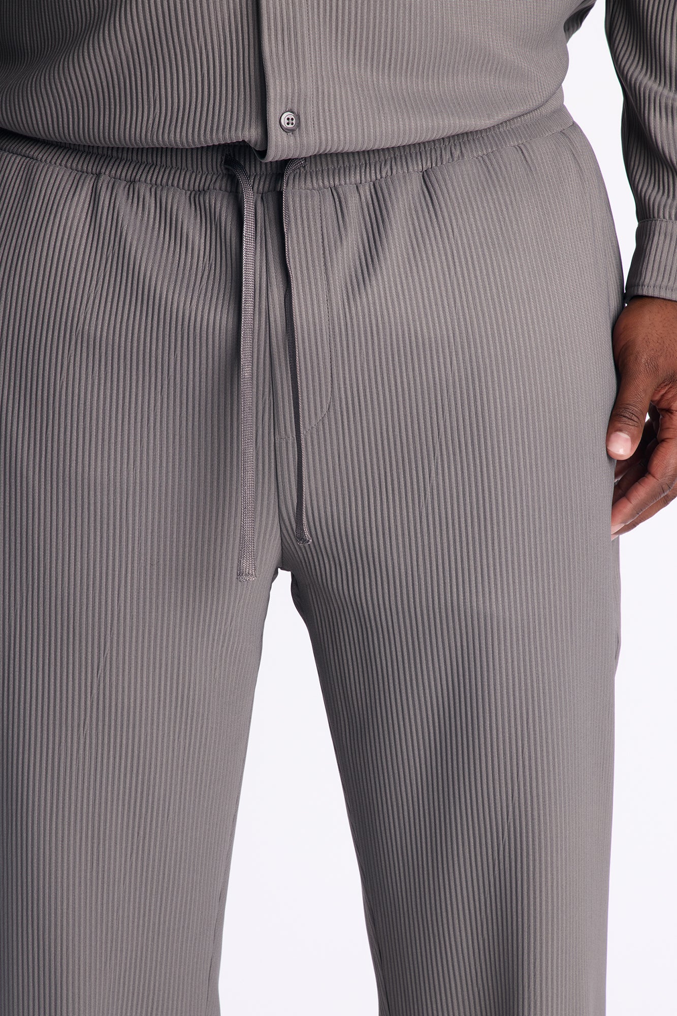 Show Up Slim Slit Pants - Dark Grey
