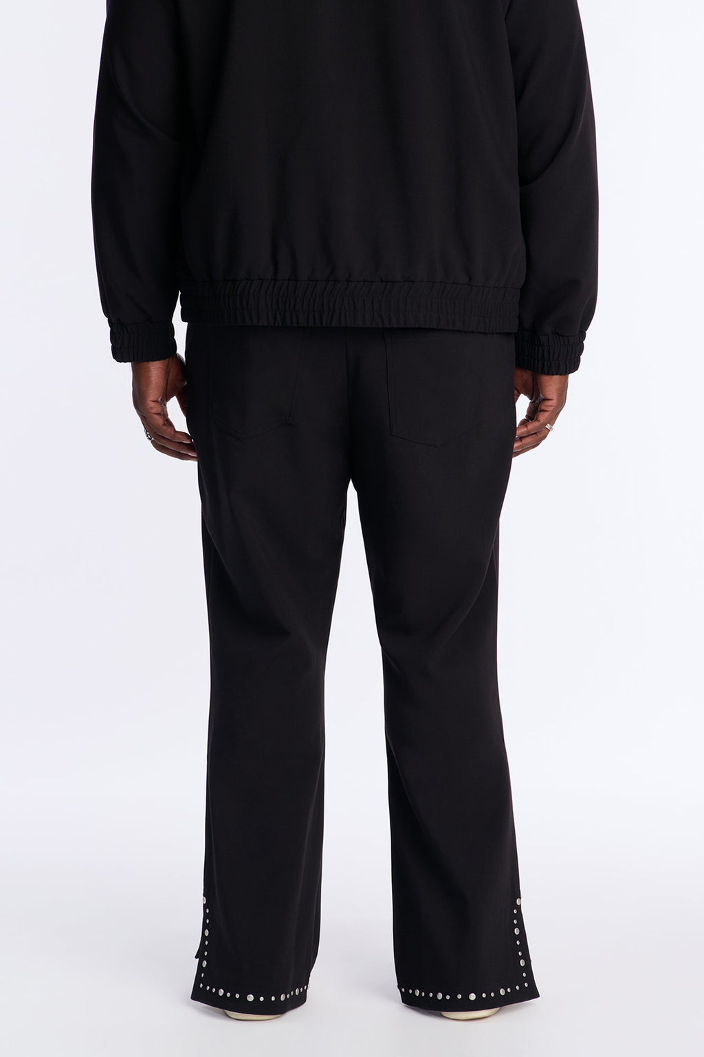 Stacked Slim Flare Studded New Age Rebel Pant - Black