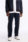 Slim Lexington Velour Side Track Pant - Navy