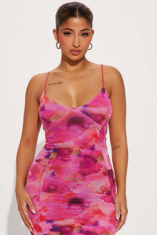 Analise Floral Maxi Dress - Pink/combo