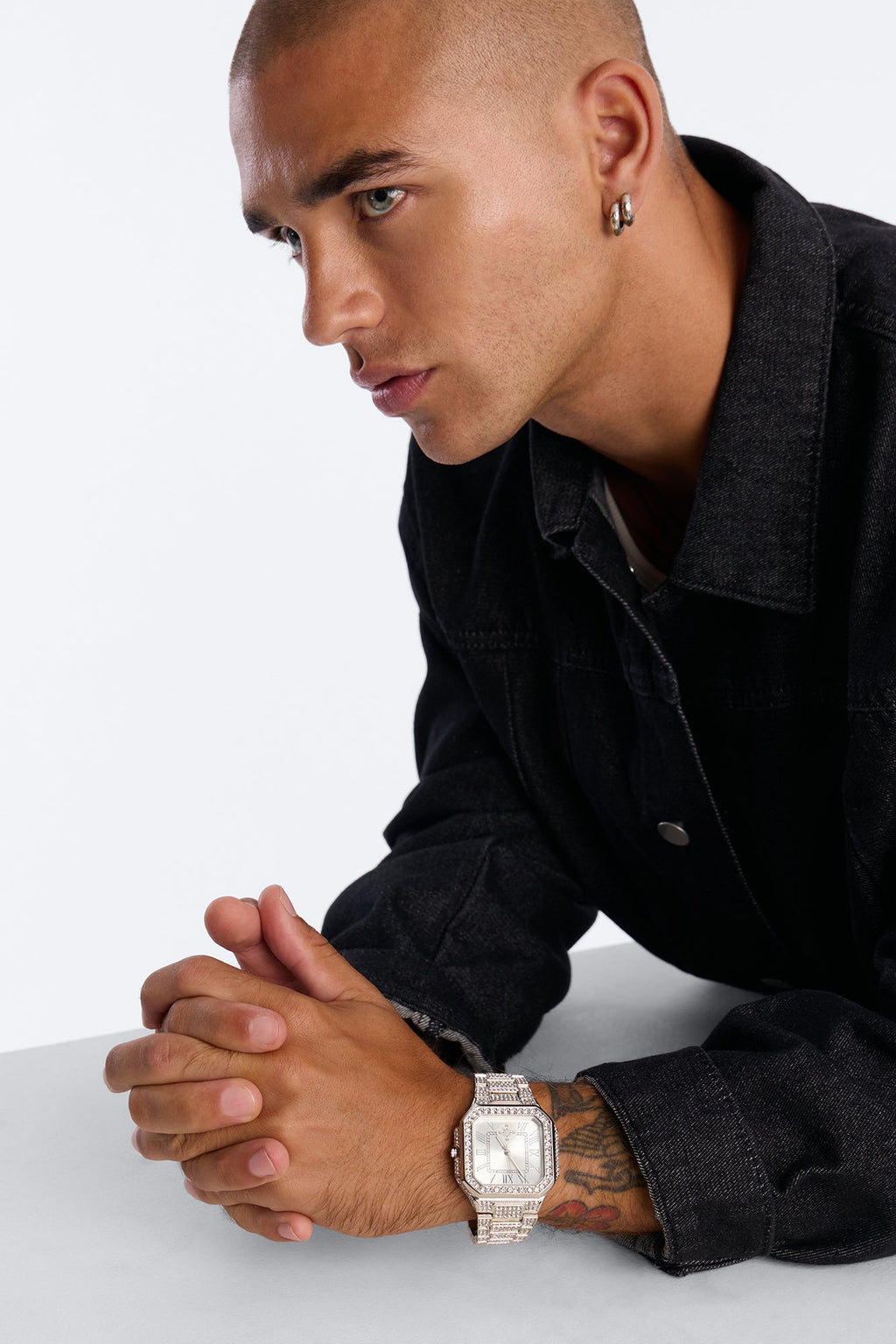 Time Immortal Iced Watch - Silver/Silver